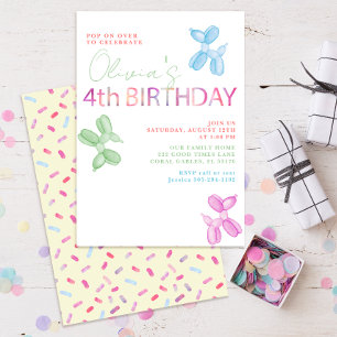 Pop On Plus De 4E Anniversaire Invitation de chien