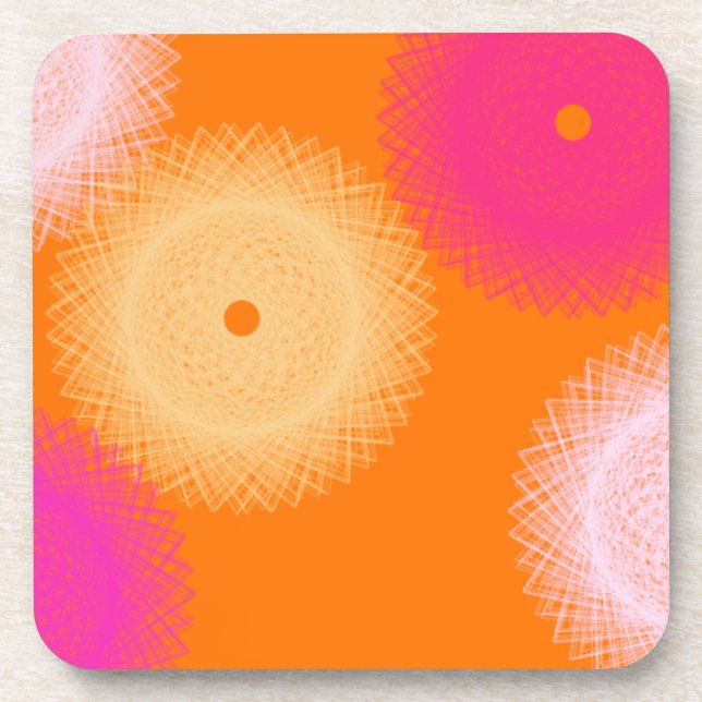 Pop orange und rosa getränkeuntersetzer (Vorderseite)