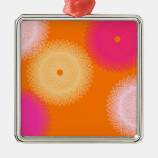 Pop orange und rosa silbernes ornament