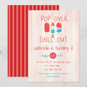 Pop Over & Chill Out Ice Pop Geburtstagseinladung Einladung