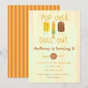 Pop Over & Chill Out Ice Pop Invitation Anniversai
