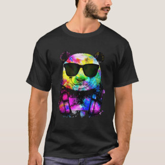 Pop Panda Gamer mit Kopfhörer T-Shirt