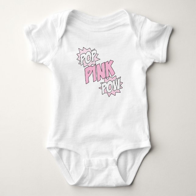 Pop Pink Pow - Baby Jersey Bodysuit (weiß) Strampler (Vorderseite)