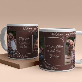 Pop-Pop 3 Vertikales Foto Liebende Worte Personali Jumbo-Tasse