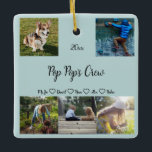 Pop Pop Crew Custom 5 Foto Grid, Green Keramikornament<br><div class="desc">Sehr niedlich mit einem 5-Foto-Block,  um sich zu personalisieren. Geschenk für sich selbst oder als Geschenk für Pop Pop!</div>