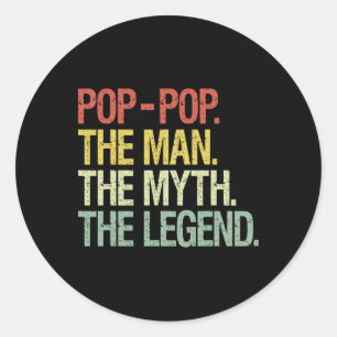 Pop-Pop Der Mann der Mythos Die Legende Väter gebe Runder Aufkleber