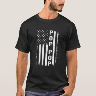 Pop Pop Flag Mens Papa Grandpa Vater Daddy Poppop T-Shirt