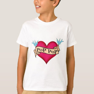 Pop-Pop - kundenspezifische Herz-Tätowierungs-T - T-Shirt