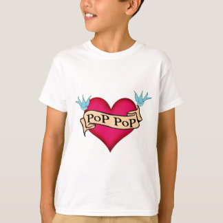 Pop-Pop - kundenspezifische Herz-Tätowierungs-T - T-Shirt