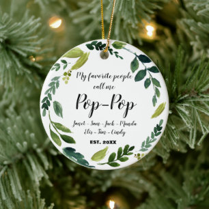 Pop Pop Ornement de Noël Grand-Parent Ornement