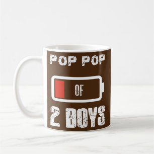 Pop Pop von 2 zwei Jungen niedrige Batterie Vatert Kaffeetasse