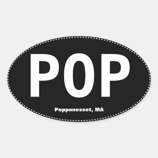 POP Popponesset MA Oval Autoaufkleber Ovaler Aufkleber (Vorderseite)