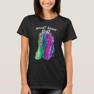 Pop Portrait Basset Hound Hund Vater Vater' T-Shirt