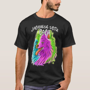 Pop Portrait Japanischer Spitz Dog Vater Daddy T-Shirt