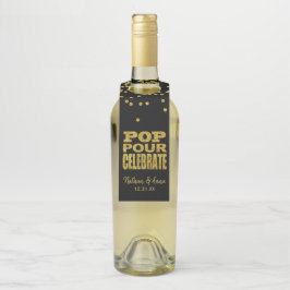 Pop Pour Celebrate | Imitats Gold Glitzer Flaschenanhänger
