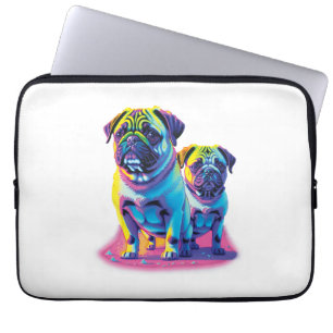 Pop Pugs in Rosa  Laptopschutzhülle