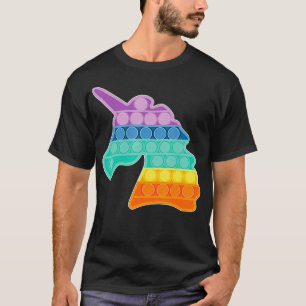 Pop Push Fidget Sensory Toy Einhorn Regenbogenblas T-Shirt