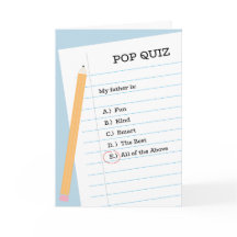Pop Quiz Vatertag geklappte Grußkarte