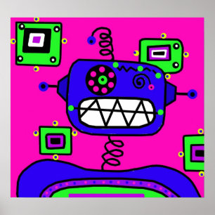Pop-Roboter Poster
