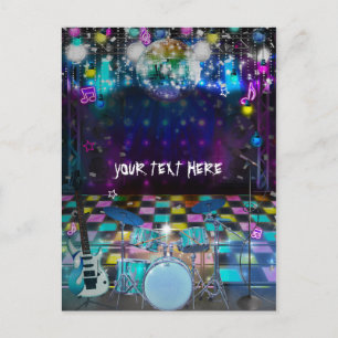 Pop-Rockstar-Birthday-Tanzparty Danke Postkarte