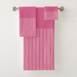 Pop - Rosa Streifen Badhandtuch Set