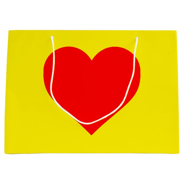 Pop Rotes Herz Große Geschenktüte (Vorderseite)