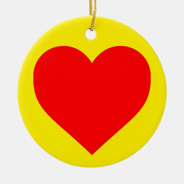 Pop Rotes Herz Keramik Ornament (Vorne)