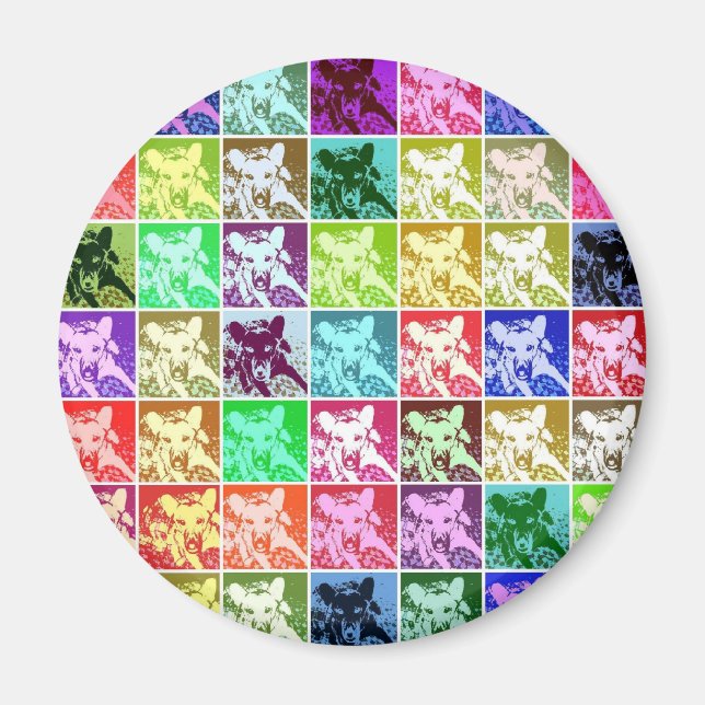 Pop Rund um den Hund Magnet (Vorne)