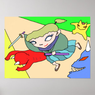 Pop-Samurai und farbenfrohe Dämonen. Poster
