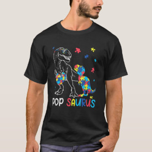 Pop Saurus Autismus-Bewusstsein Autistischer Dinos T-Shirt