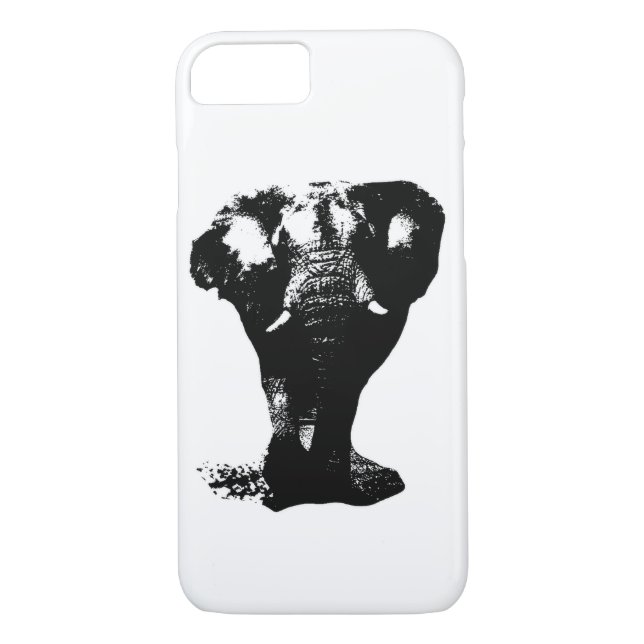 Pop Schwarz-Weiß Elefant Art Case-Mate iPhone Hülle (Rückseite)