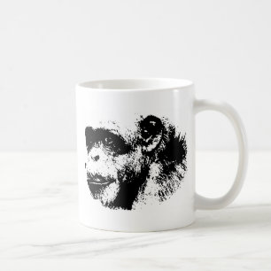 Pop Schwarz-Weiß-Schimpansen Kunst, Dichtung und M Kaffeetasse