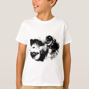 Pop Schwarz-Weiß-Schimpansen Kunst, Dichtung und M T-Shirt
