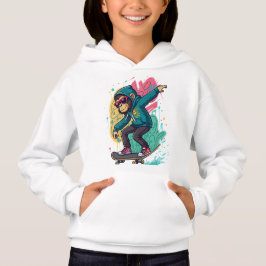 Pop Skate Monkey Kids T-Shirt Design Cool Cartoon Hoodie