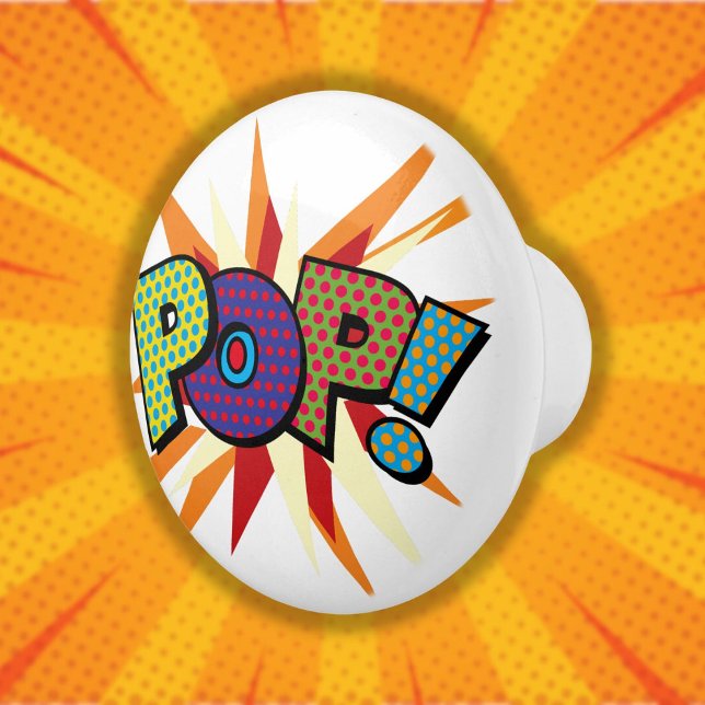 POP Spaß Cooles Retro Comic Pop Art Keramikknauf (POP Fun Cool Retro Comic Book Pop Art Ceramic Knob)