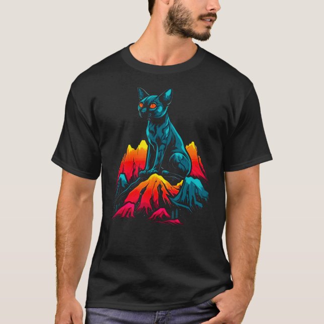 Pop Sphynx Katze T-Shirt (Vorderseite)