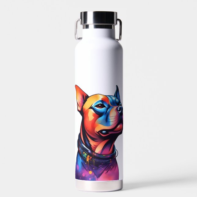 Pop Staffordshire Bull Terrier Art, Trinkflasche (Vorne)