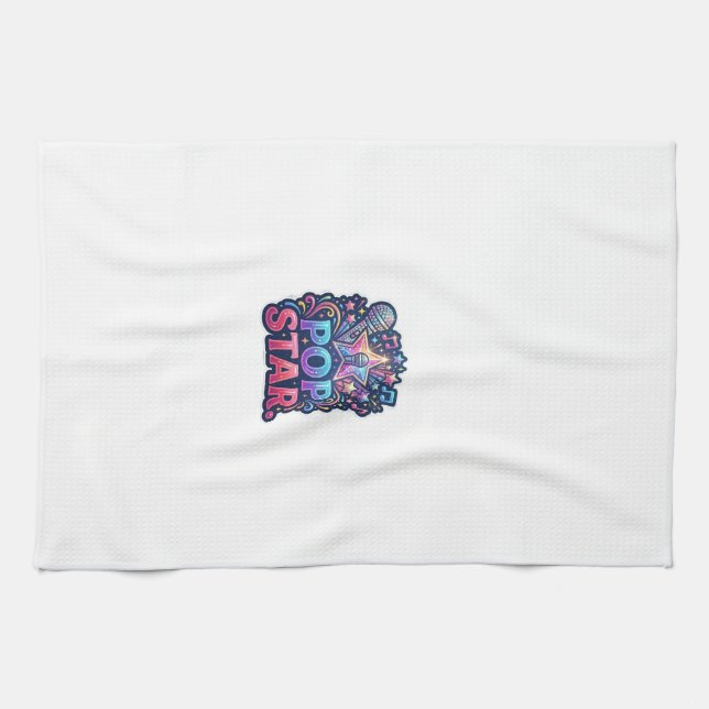 Pop-Star-T-Shirt Geschirrtuch (Horizontal)
