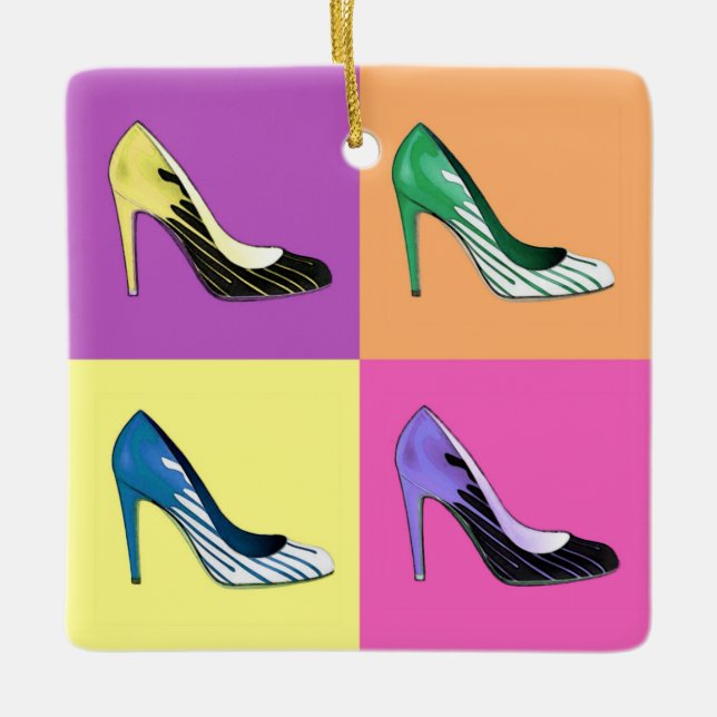 Pop Stiletto Pumps / Schuhe / High Heels Keramikornament (Vorderseite)