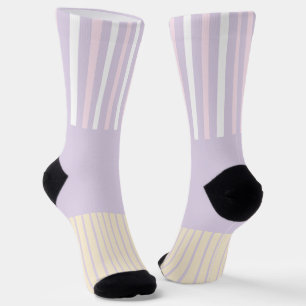 Pop - Streifen in Pastellfarben - Rosa, Gelb und L Socken
