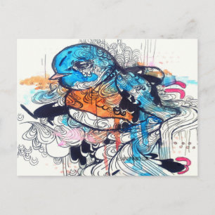 Pop surreal art kawaii postkarte