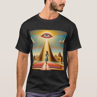 Pop Surreal Landschaft mit Figuren T-Shirt