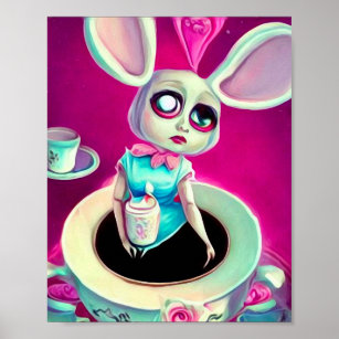 Pop Surrealismus Bunny Ears Teppich Puppe Poster