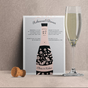 Pop the Bubbly   Rehearsal Dinner Invitation Einladung