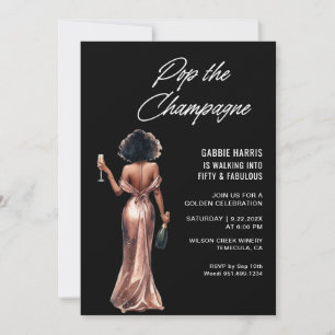 Pop the Champagne Anniversaire de fête Invitation