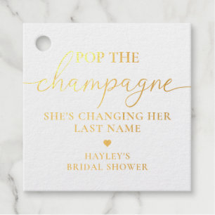 Pop The Champagne Gold Fours Gift Tag