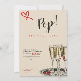 Pop! The Champagne romantic Bridal Shower card Karte