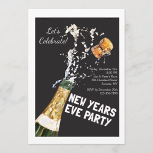Pop the Cork on New Year's Eve Invitation