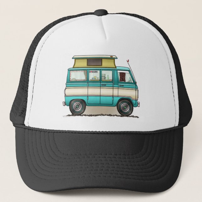 Pop Top Van Camper Truckerkappe (Vorderseite)