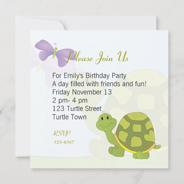 Pop Turtle Einladung (Vorderseite)